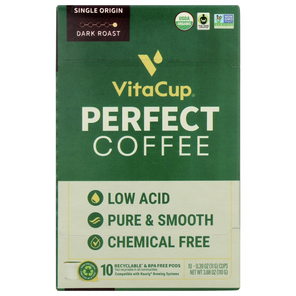 VitaCup Perfect Coffee Pods - Low Acid Blend, 3.88 oz