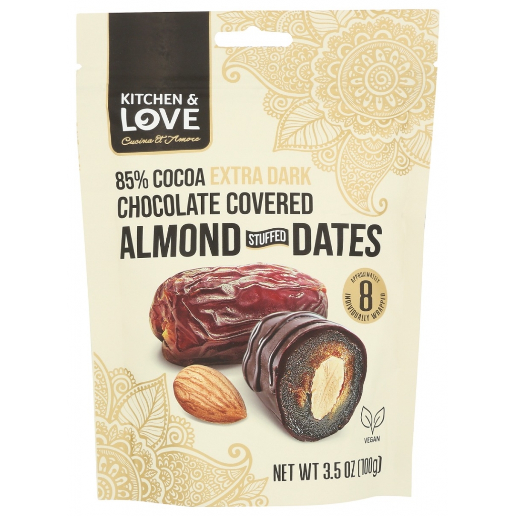 Extra Dark Chocolate Covered Almond Stuffed Dates