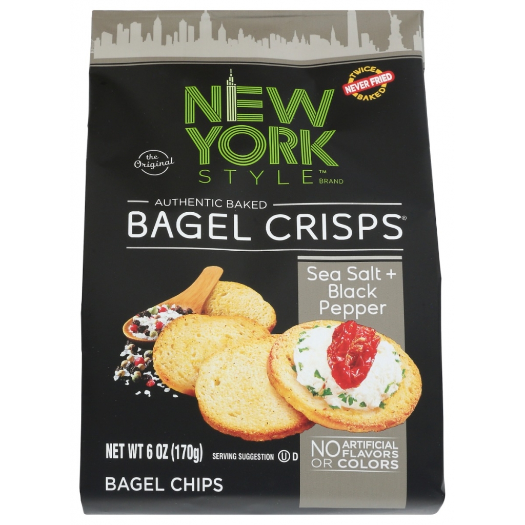 Bagel Crisps with Sea Salt & Cracked Pepper