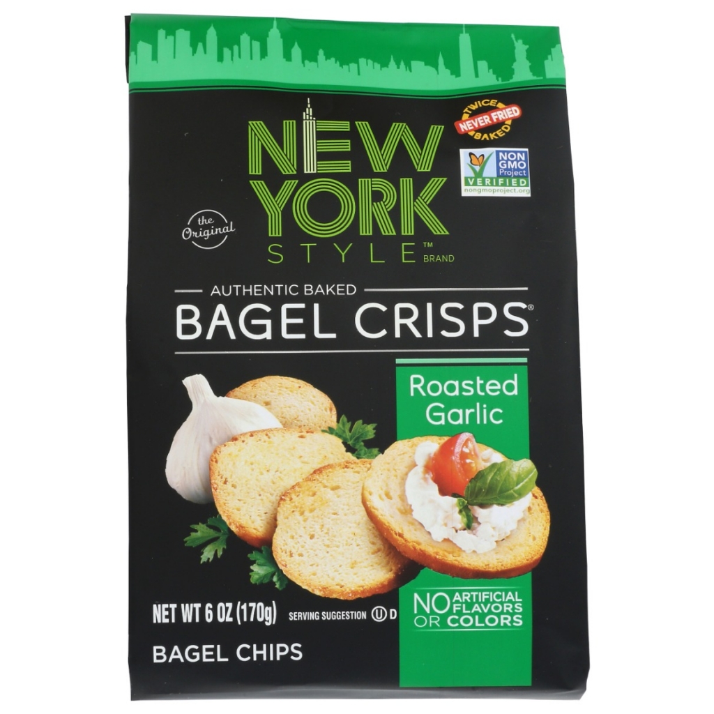 Crunchy Roasted Garlic Bagel Crisps