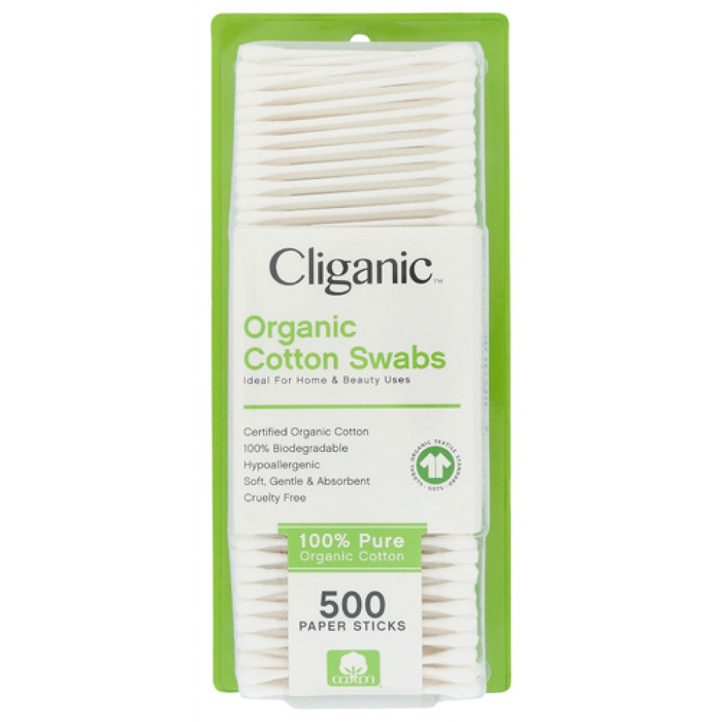 Cliganic Organic Cotton Swabs - 500 Count