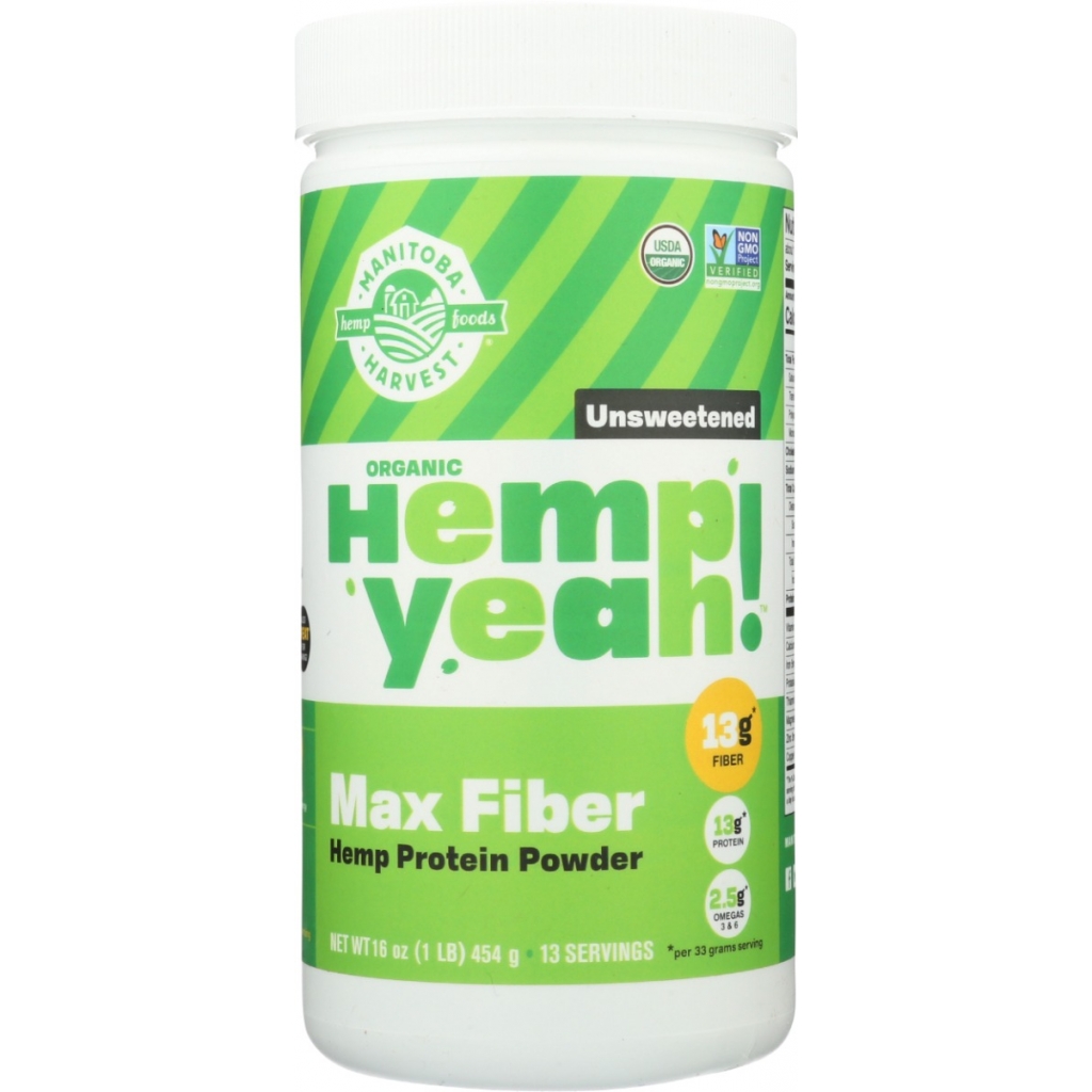 Hemp Yeah! Max Fiber Unsweetened Protein Powder – 16 oz