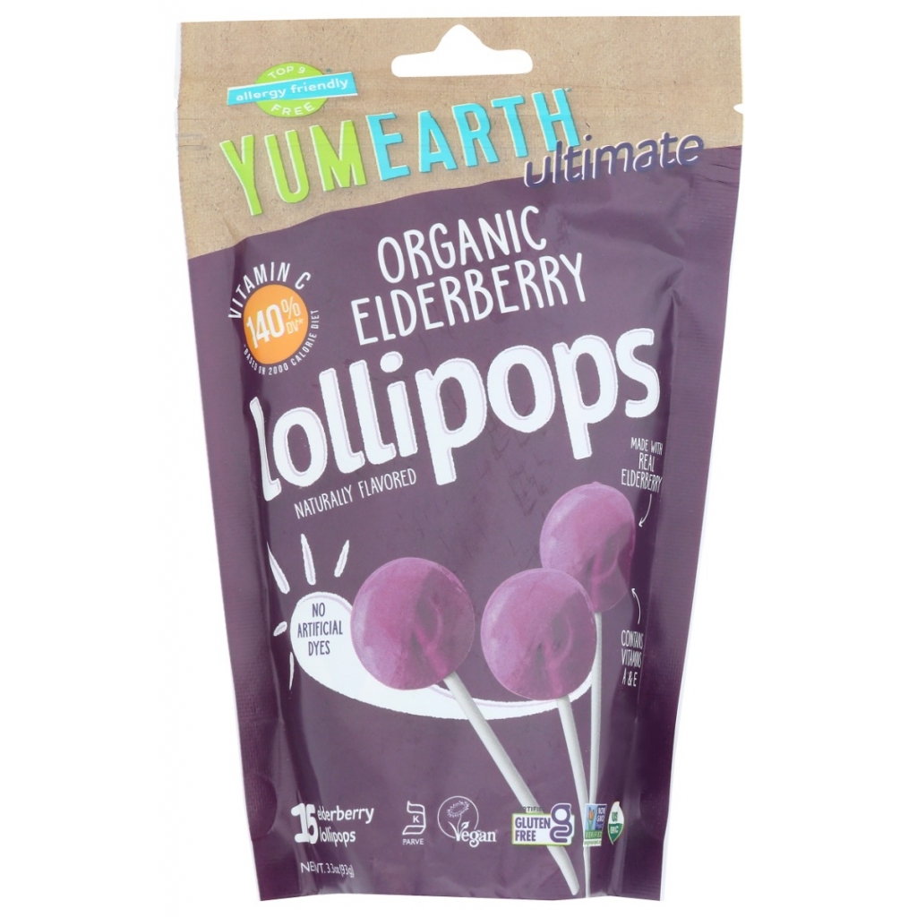 Organic Elderberry Lollipops - 3.3 oz