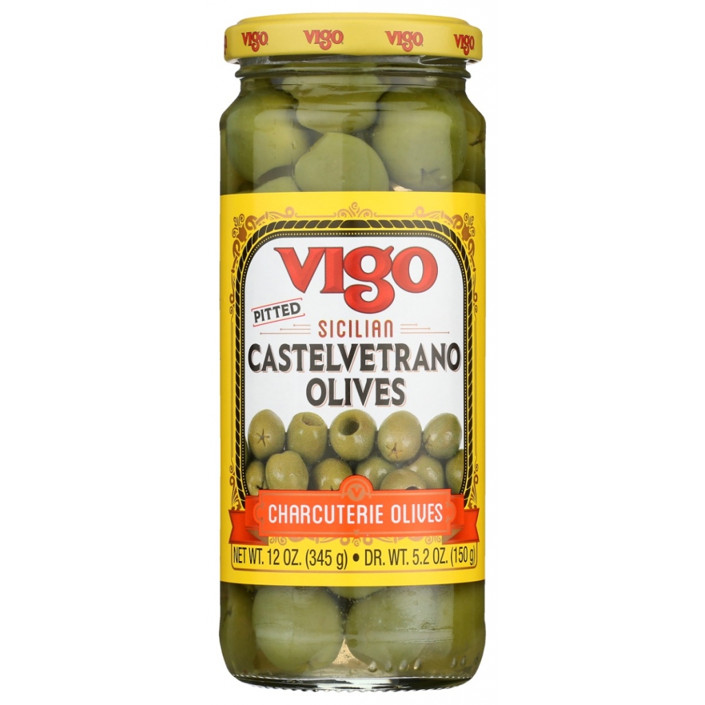 Zesty Pitted Sicilian Castelvetrano Olives, 12 oz