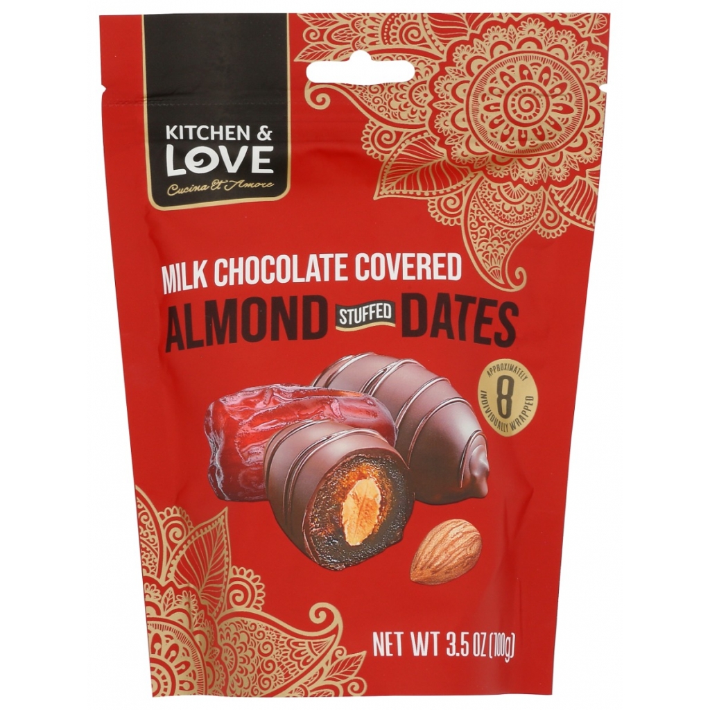 Milk Chocolate Covered Almond Stuffed Dates - 3.5 oz.