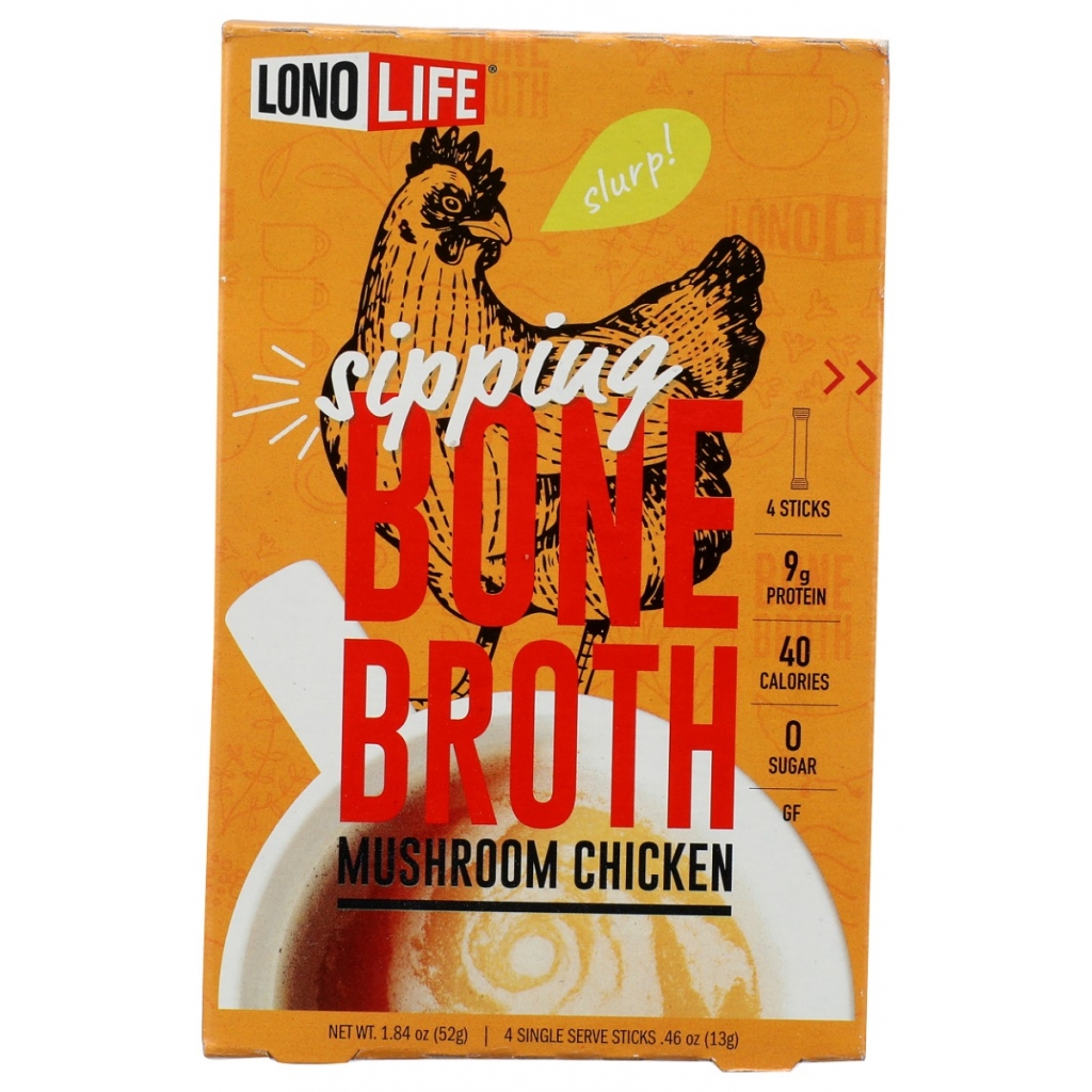 Organic Mushroom Chicken Bone Broth, 4 Pack