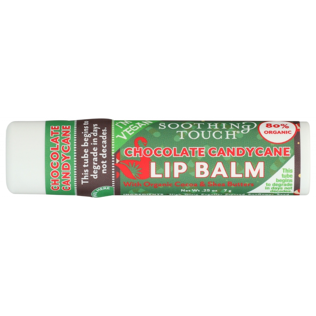 Vegan Chocolate Candycane Lip Balm - 0.25 oz