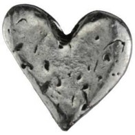 Piedra de Bolsillo en Forma de Corazón de Pewter