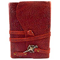 Burgundy Leather Journal with Key and Cord