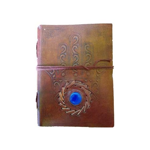 Evil Eye Stone Leather Journal 5x7