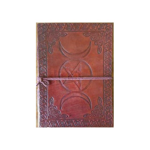 Triple Moon Pentagram Leather Journal