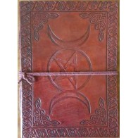 Triple Moon Pentagram Leather Journal