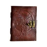 Fairy Moon Leather Blank Book for Journaling