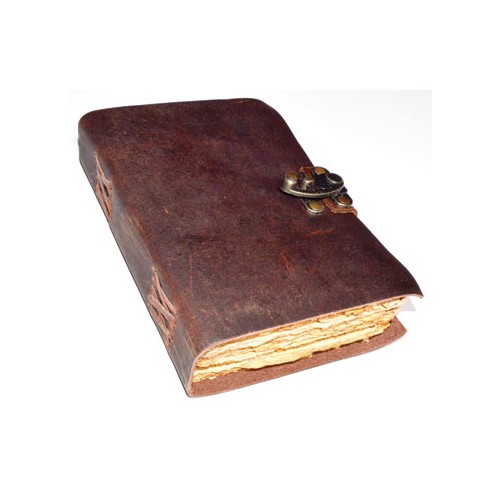 Vintage Leather Journal Aged Paper Secure Closure