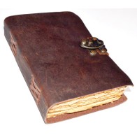 Vintage Leather Journal Aged Paper Secure Closure