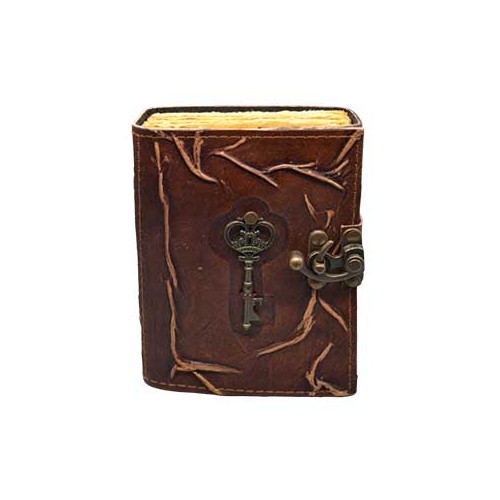 Aged Leather Key Journal with Latch Closure