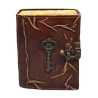 Aged Leather Key Journal with Latch Closure