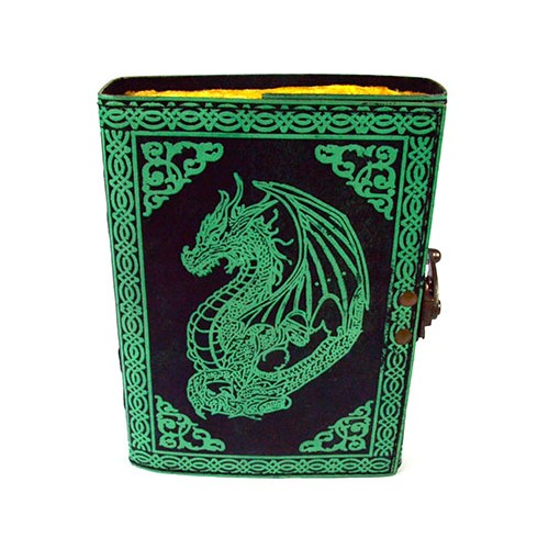 Aged Green Dragon Leather Journal for Writers