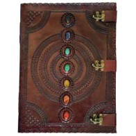 7 Stone Leather Blank Book with Latches