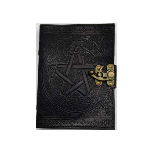 Black Pentagram Leather Journal for Spells