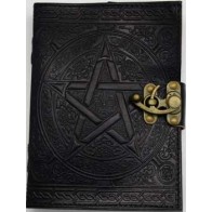 Black Pentagram Leather Journal for Spells