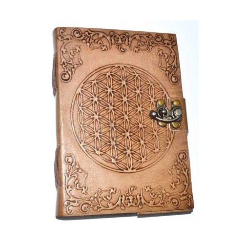 Flower of Life Embossed Leather Journal for Creativity