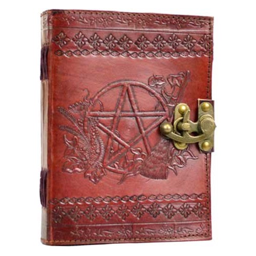 Pentagram Leather Blank Journal with Latch