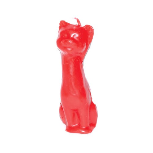 5.5 Inch Red Cat Candle