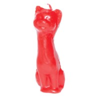 5.5 Inch Red Cat Candle