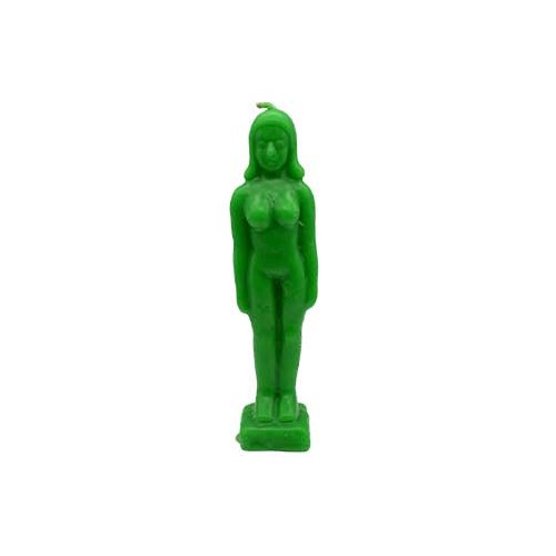 6 3/4" Green Woman Candle - Empowerment and Intention