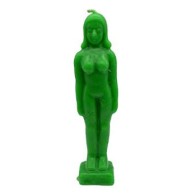 6 3/4" Green Woman Candle - Empowerment and Intention