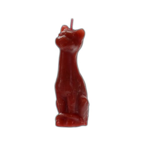 7-Inch Red Cat Candle for Good Luck