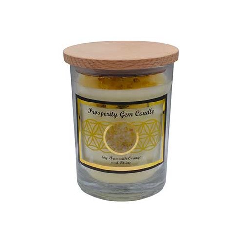 Prosperity Gemstone Soy Candle with Citrine