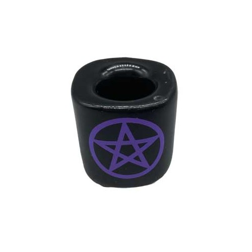 Pentagram Black Ceramic Holder for Chime Candles