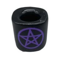 Pentagram Black Ceramic Holder for Chime Candles