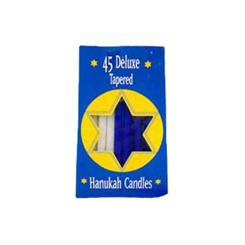 Assorted Hanukah Candle 45 Pack - Blue and White