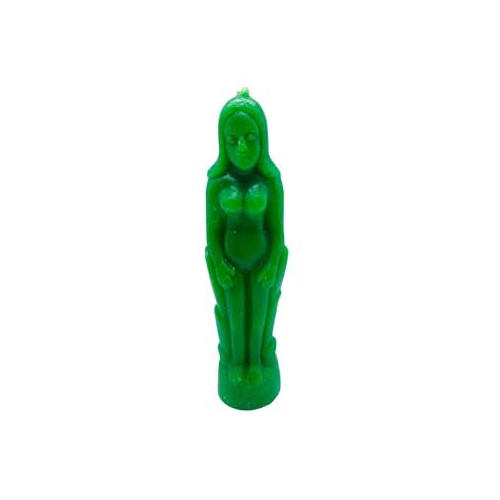 Green Female Candle for Health and Prosperity