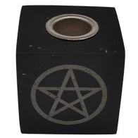 Pentagram Black Onyx Chime Candle Holder