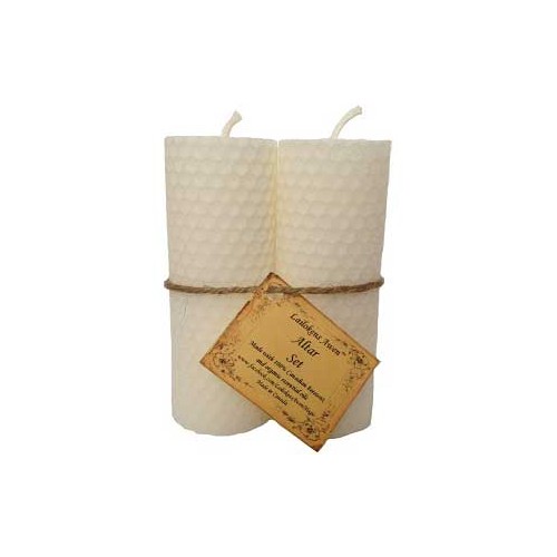 4 1/4" White Lailokens Awen Candle Set