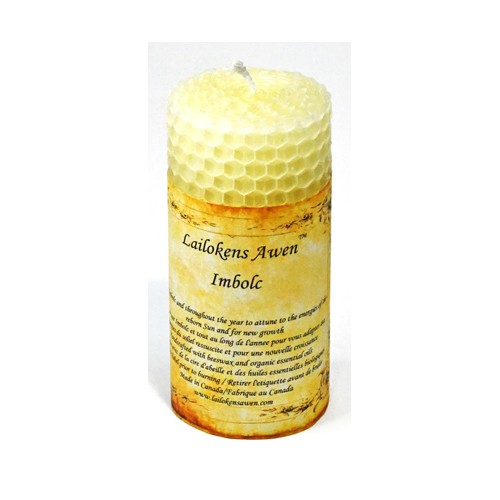 4" Imbolc Anointed Beeswax Candle