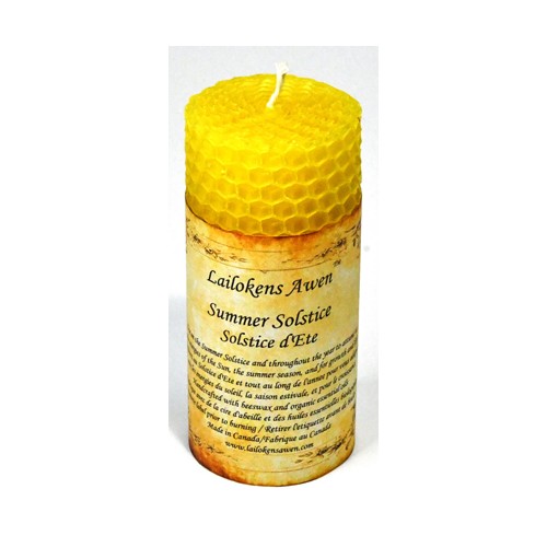 4" Summer Solstice Beeswax Altar Candle