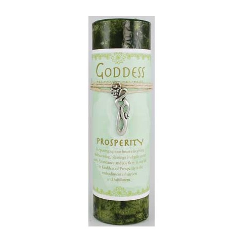 Prosperity Pillar Candle with Goddess Necklace for Rituals