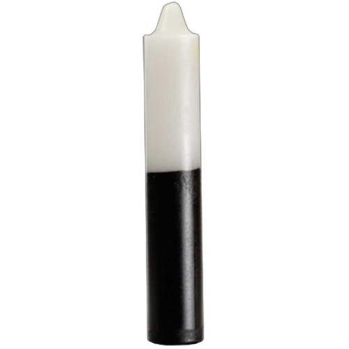 9" White and Black Pillar Candle for Magic Rituals