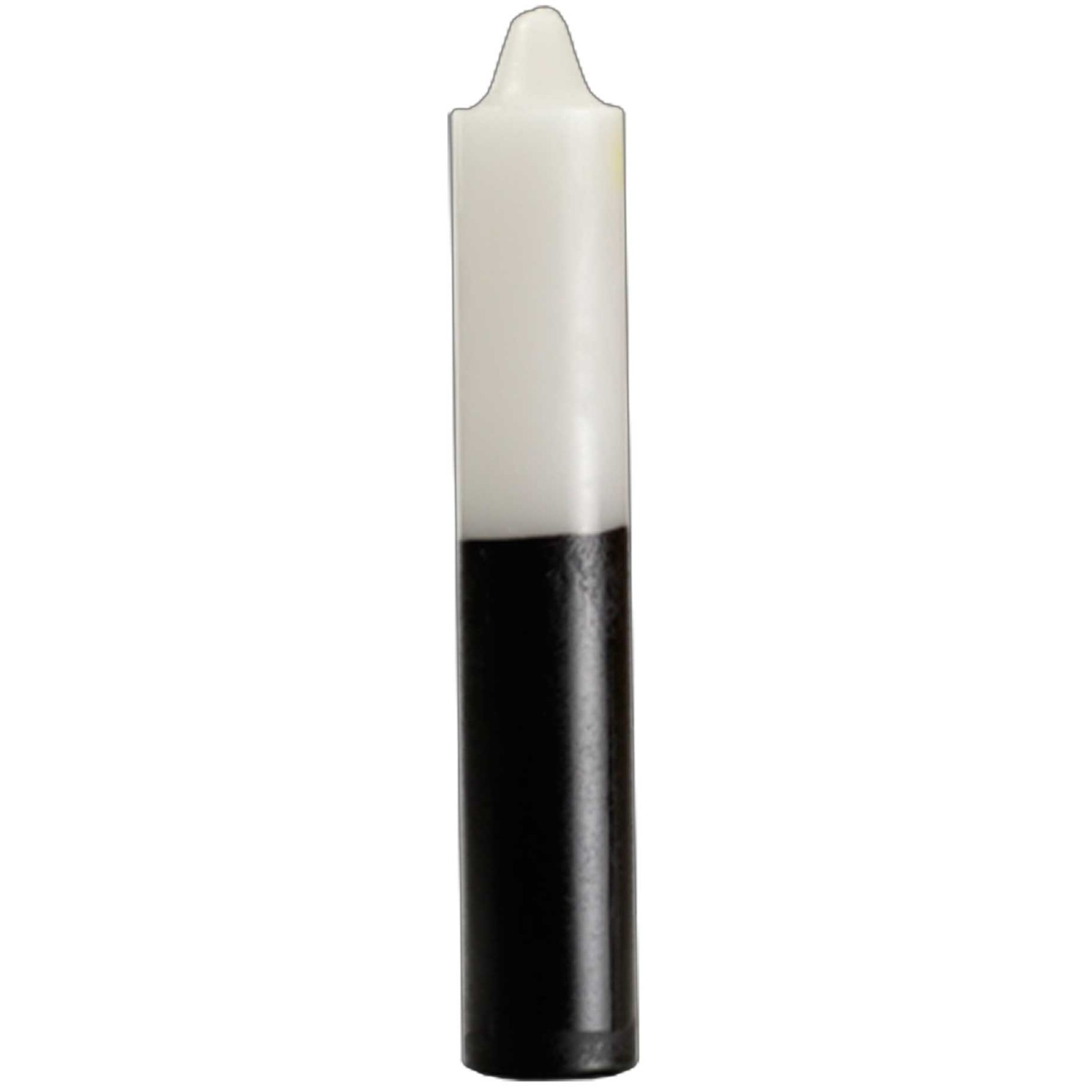 9" White and Black Pillar Candle for Magic Rituals