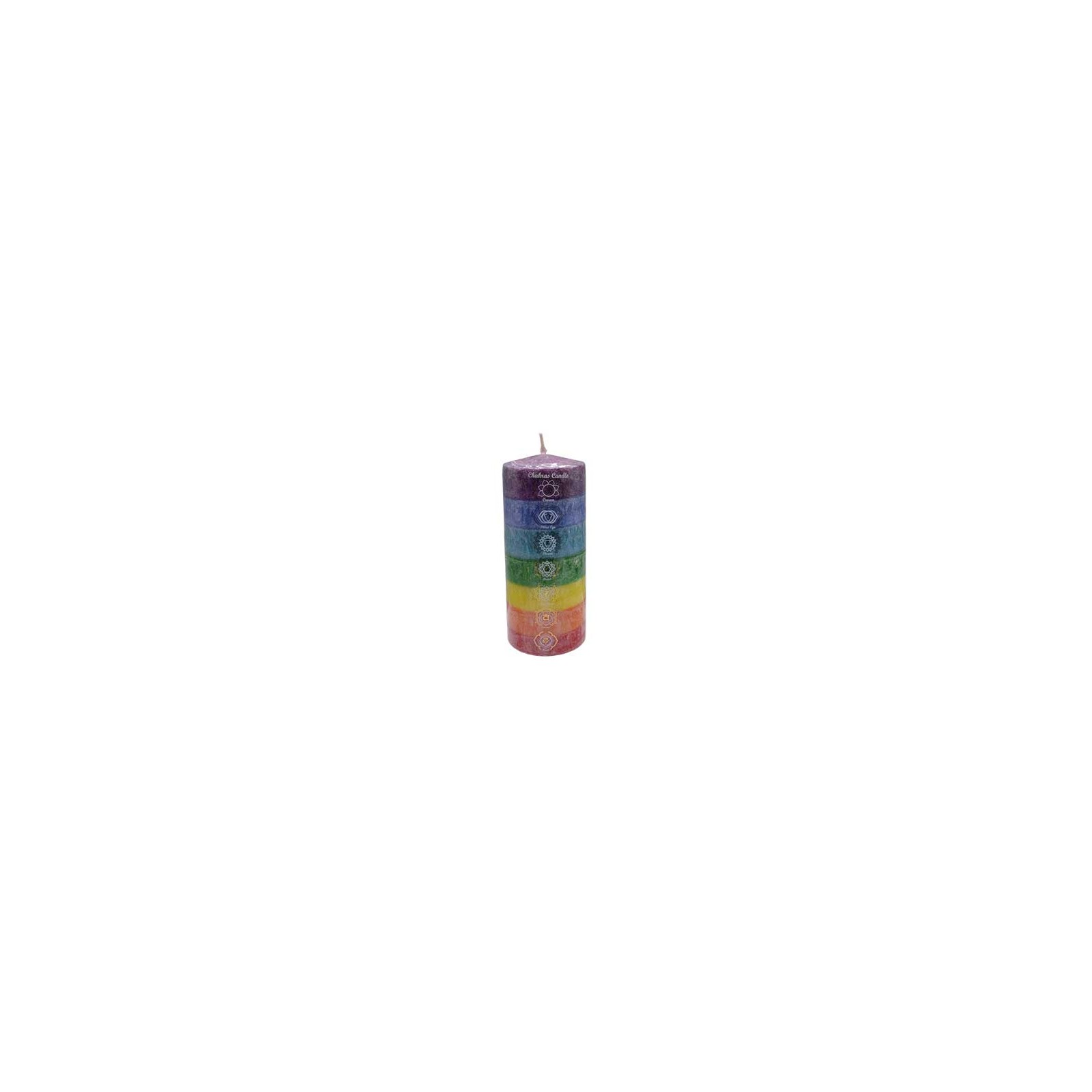 3 x 6 Inch 7 Chakra Pillar Candle for Meditation