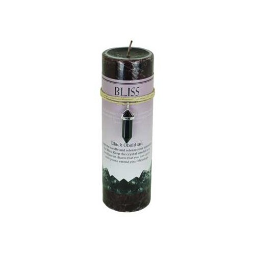 Bliss Candle with Black Obsidian Pendant