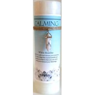 Vela Pilar Calmante con Howlite Blanca