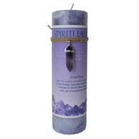 Spirituality Pillar Candle with Amethyst