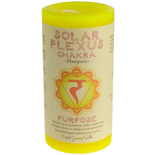 Solar Plexus Chakra Pillar Candle by Crystal Journey