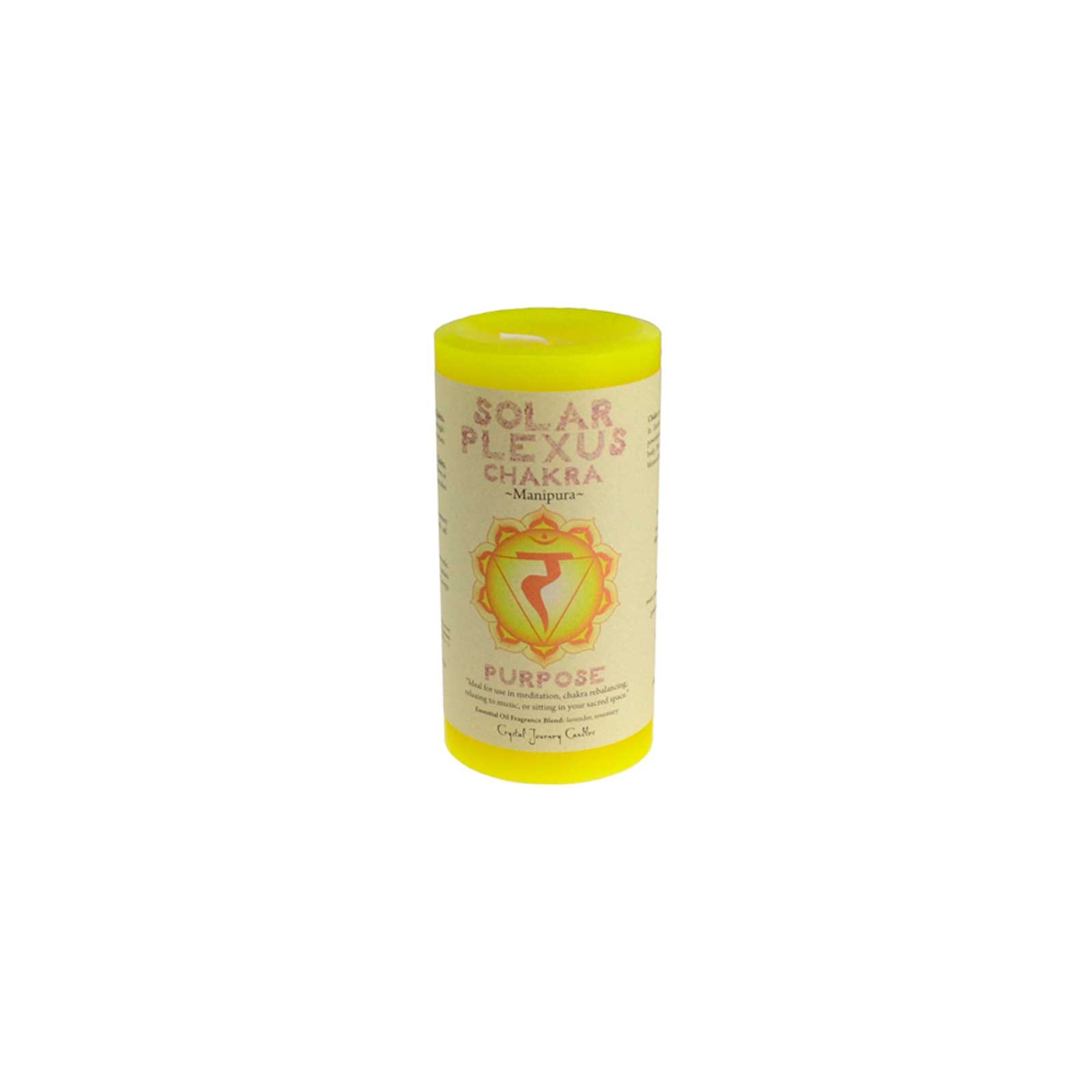 Solar Plexus Chakra Pillar Candle by Crystal Journey